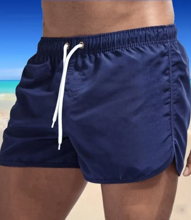 Men's Quick-Dry Swim Shorts with Elastic Drawstring