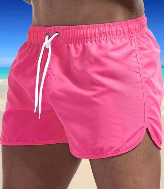 Men's Quick-Dry Swim Shorts with Elastic Drawstring