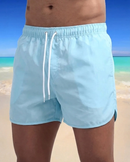 Men's Quick-Dry Swim Shorts with Elastic Drawstring