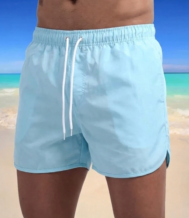 Men's Quick-Dry Swim Shorts with Elastic Drawstring
