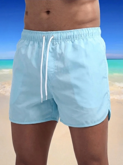 Men's Quick-Dry Swim Shorts with Elastic Drawstring