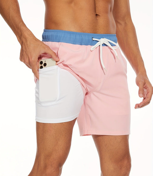 Men's Quick-Dry Swim Shorts with Inner Pocket Liner