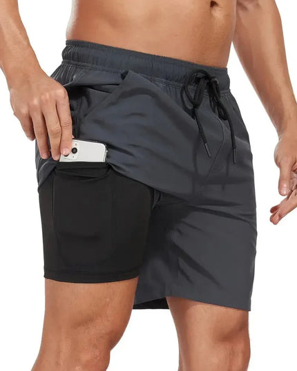 Men's Quick-Dry Swim Shorts with Inner Pocket Liner