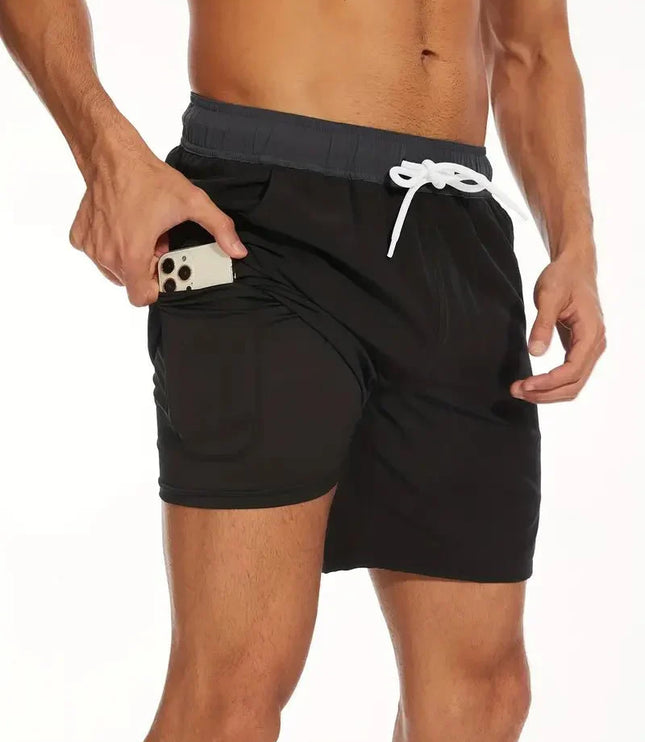 Men's Quick-Dry Swim Shorts with Inner Pocket Liner