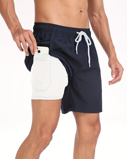 Men's Quick-Dry Swim Shorts with Inner Pocket Liner