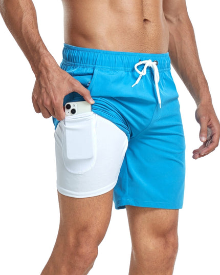 Men's Quick-Dry Swim Shorts with Inner Pocket Liner