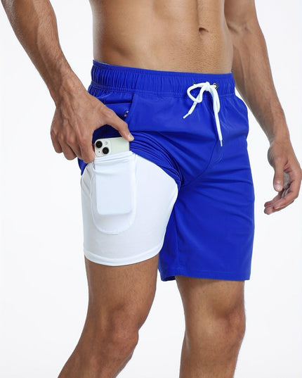 Men's Quick-Dry Swim Shorts with Inner Pocket Liner