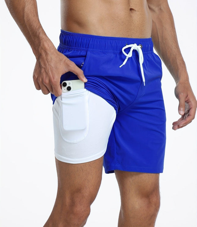 Men's Quick-Dry Swim Shorts with Inner Pocket Liner