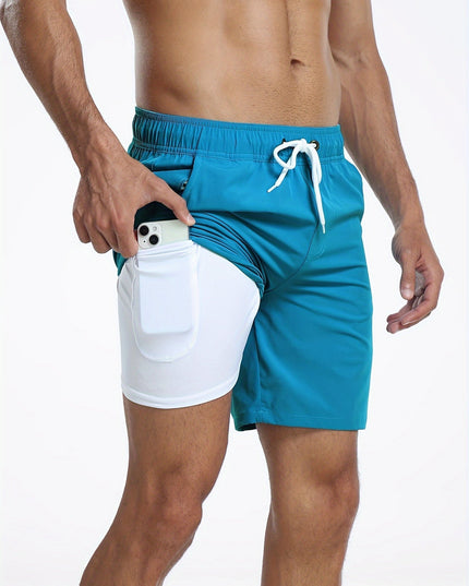 Men's Quick-Dry Swim Shorts with Inner Pocket Liner