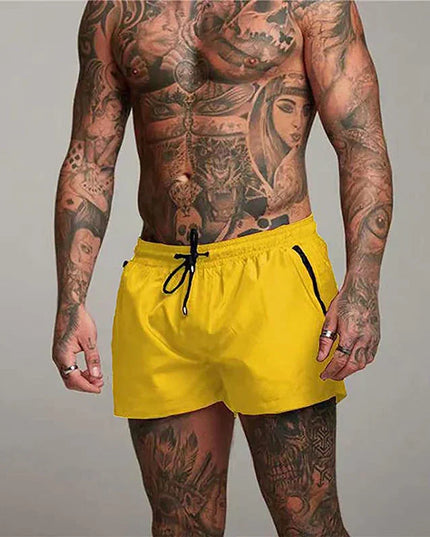 Men's Quick-Dry Swim Shorts with Zip Pockets