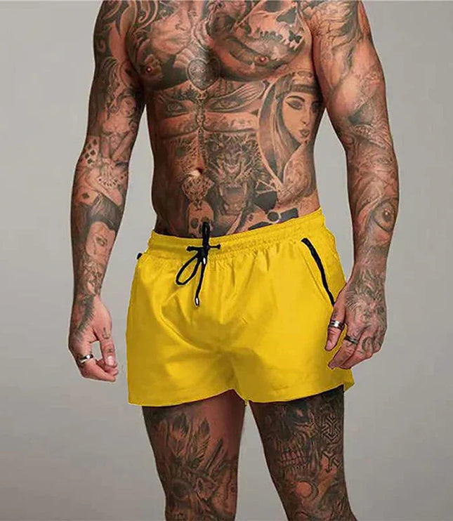 Men's Quick-Dry Swim Shorts with Zip Pockets
