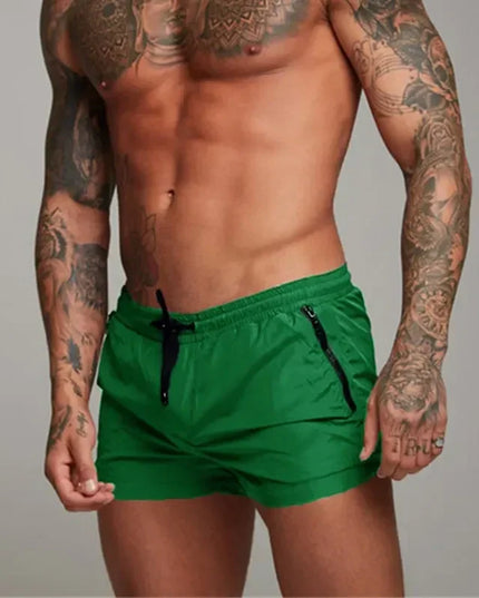Men's Quick-Dry Swim Shorts with Zip Pockets