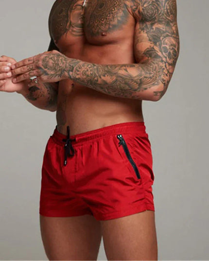 Men's Quick-Dry Swim Shorts with Zip Pockets