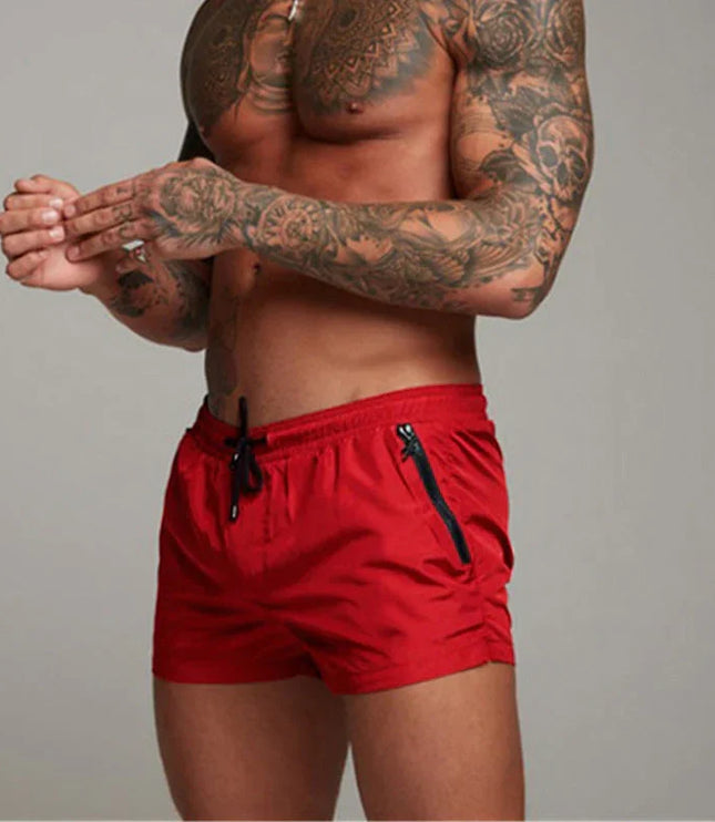 Men's Quick-Dry Swim Shorts with Zip Pockets