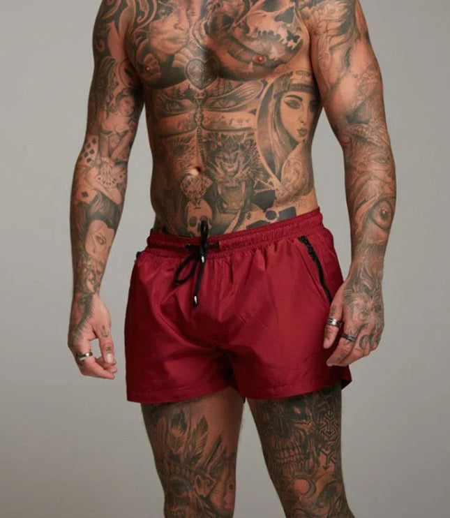 Men's Quick-Dry Swim Shorts with Zip Pockets