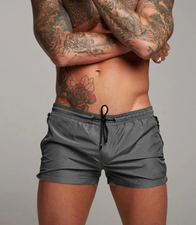 Men's Quick-Dry Swim Shorts with Zip Pockets