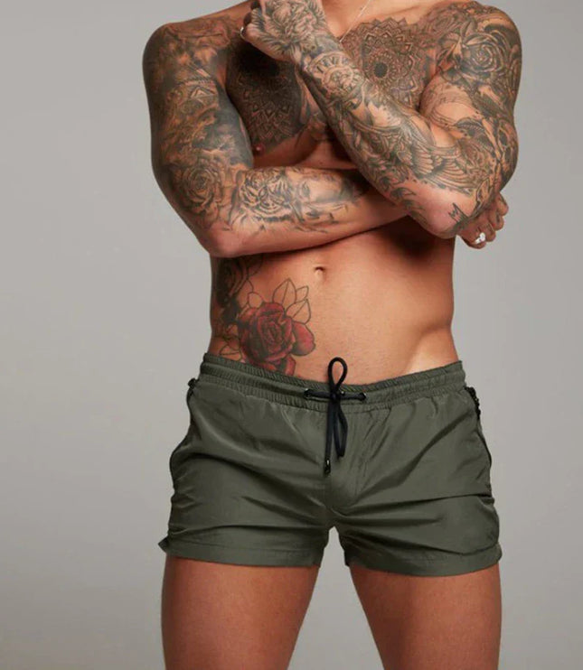 Men's Quick-Dry Swim Shorts with Zip Pockets