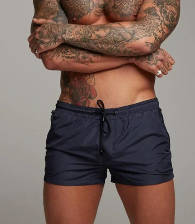 Men's Quick-Dry Swim Shorts with Zip Pockets