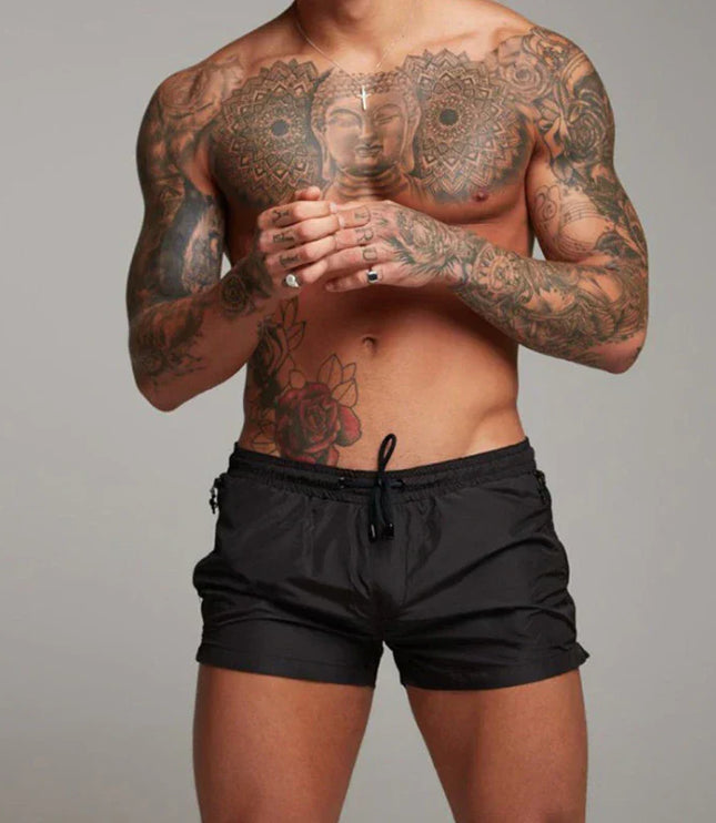 Men's Quick-Dry Swim Shorts with Zip Pockets