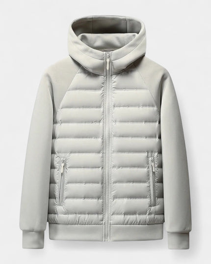 Men's Quilted Hooded Jacket with Stretch Panels