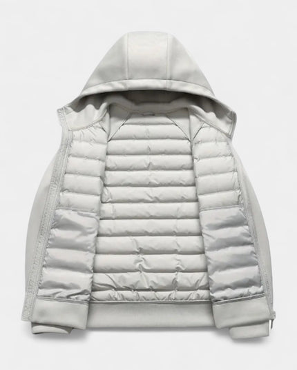 Men's Quilted Hooded Jacket with Stretch Panels
