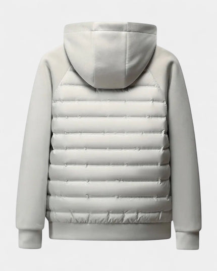 Men's Quilted Hooded Jacket with Stretch Panels