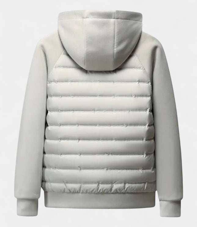 Men's Quilted Hooded Jacket with Stretch Panels