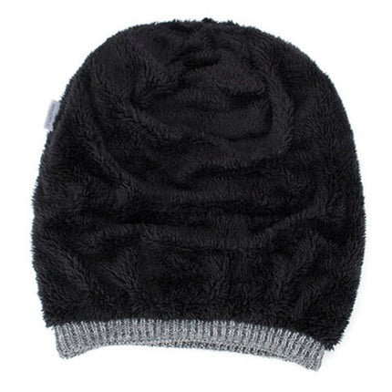 Men's Ribbed Knit Beanie with Fleece Lining