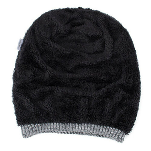 Men's Ribbed Knit Beanie with Fleece Lining