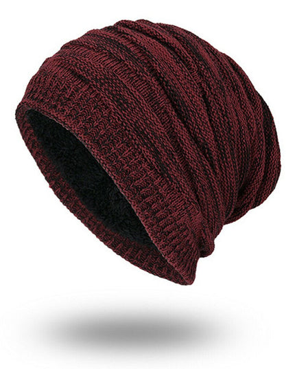 Men's Ribbed Knit Beanie with Fleece Lining