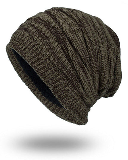 Men's Ribbed Knit Beanie with Fleece Lining