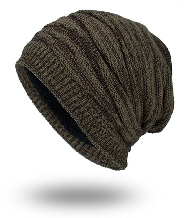 Men's Ribbed Knit Beanie with Fleece Lining