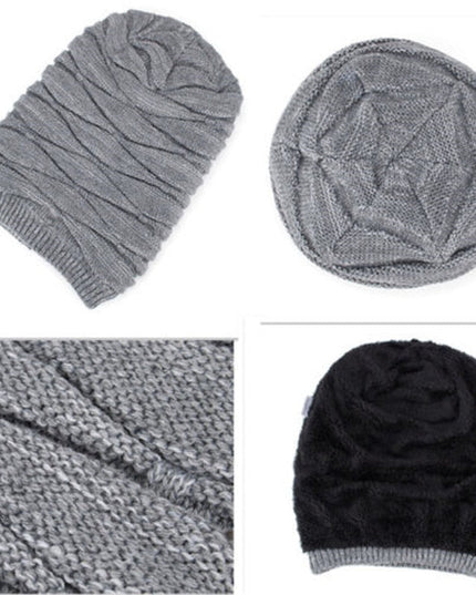 Men's Ribbed Knit Beanie with Fleece Lining