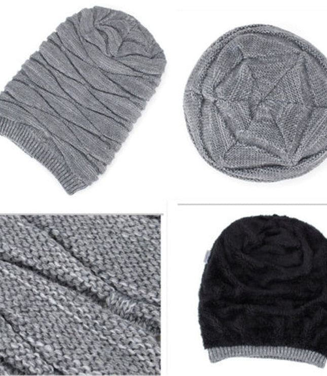 Men's Ribbed Knit Beanie with Fleece Lining