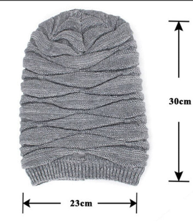 Men's Ribbed Knit Beanie with Fleece Lining