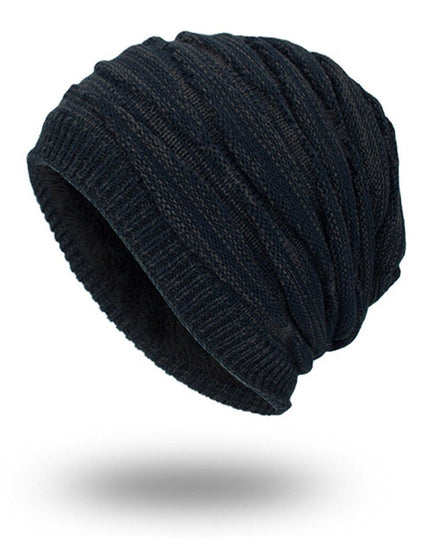 Men's Ribbed Knit Beanie with Fleece Lining