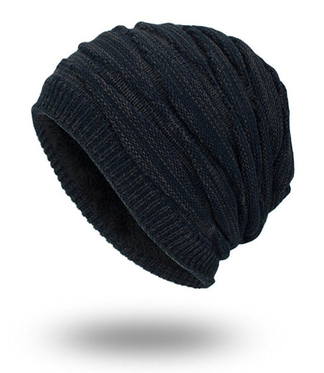 Men's Ribbed Knit Beanie with Fleece Lining
