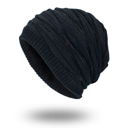 Men's Ribbed Knit Beanie with Fleece Lining