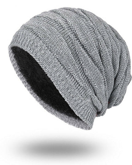 Men's Ribbed Knit Beanie with Fleece Lining