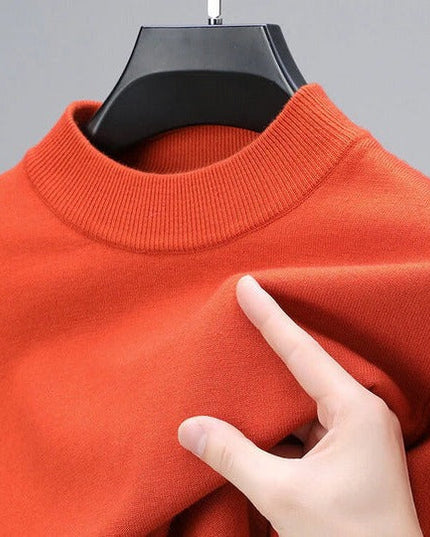 Men's Ribbed Mock Neck Knit Jumper