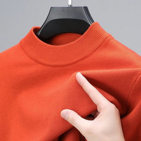 Men's Ribbed Mock Neck Knit Jumper
