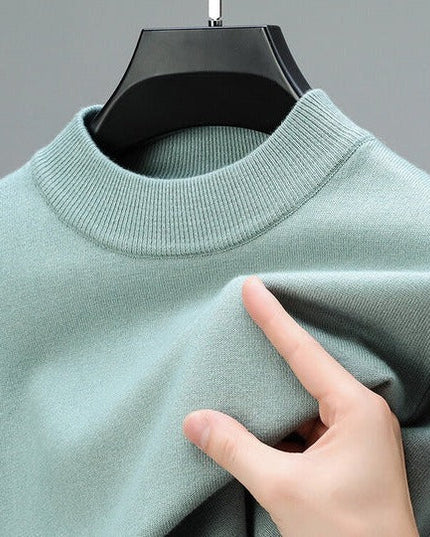 Men's Ribbed Mock Neck Knit Jumper