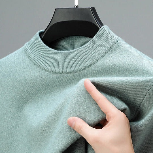 Men's Ribbed Mock Neck Knit Jumper