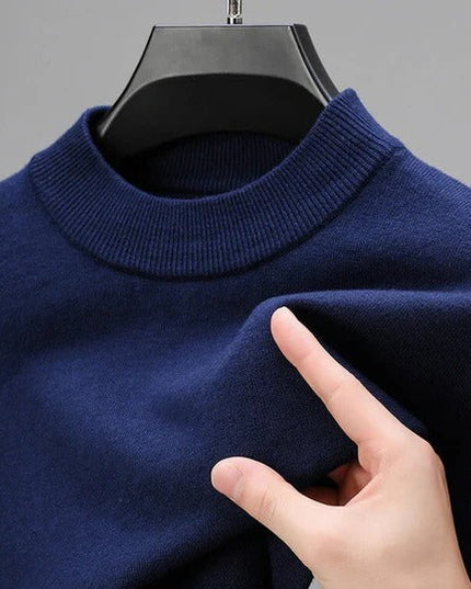 Men's Ribbed Mock Neck Knit Jumper