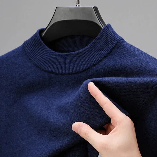 Men's Ribbed Mock Neck Knit Jumper
