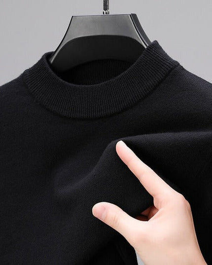 Men's Ribbed Mock Neck Knit Jumper