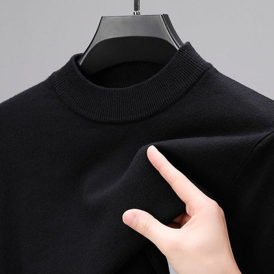 Men's Ribbed Mock Neck Knit Jumper