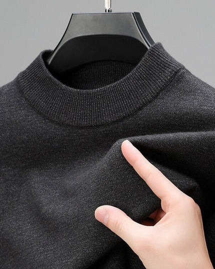 Men's Ribbed Mock Neck Knit Jumper