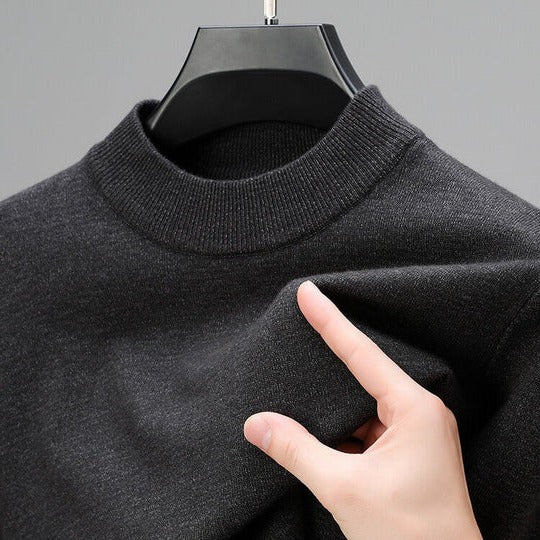 Men's Ribbed Mock Neck Knit Jumper