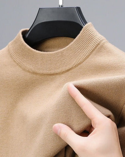 Men's Ribbed Mock Neck Knit Jumper